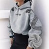 Women's Printed Hooded Pullover Loose-fit Vintage Sweatshirt Top