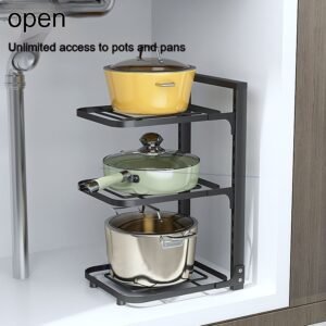 Pot Storage Kitchen Stainless Steel Storage Rack Pot Rack