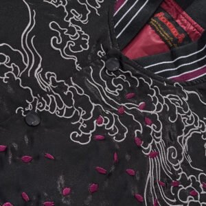 Embroidered Auspicious Clouds Purple Fire Dragon Casual Baseball Jacket