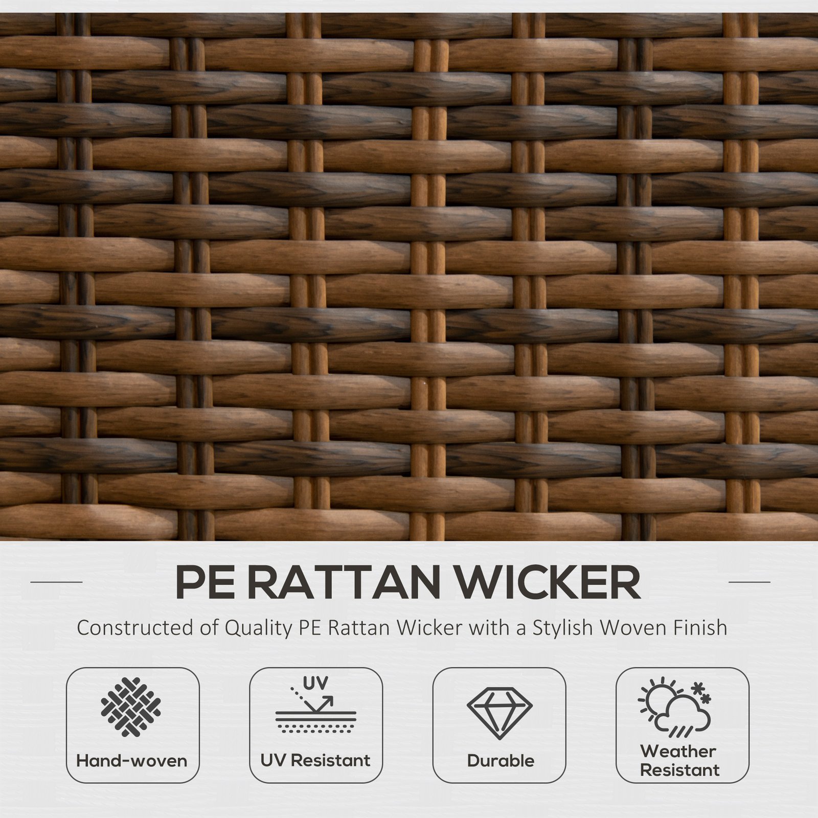 4 Piece PE Rattan Outdoor Patio Furniture Set, Wicker Conversation Set with 2 Swivel Glider Chairs, 2-Tier Glass Table and Loveseat for Garden, Patio, Poolside, Gray - Image 4