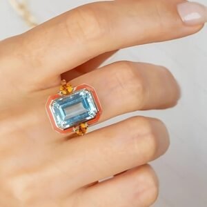 Colorful Zircon Index Finger Ring In A Street-style Hip-hop Vibe