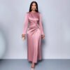 Womens Solid-Color Satin Fashionable And Elegant Dress