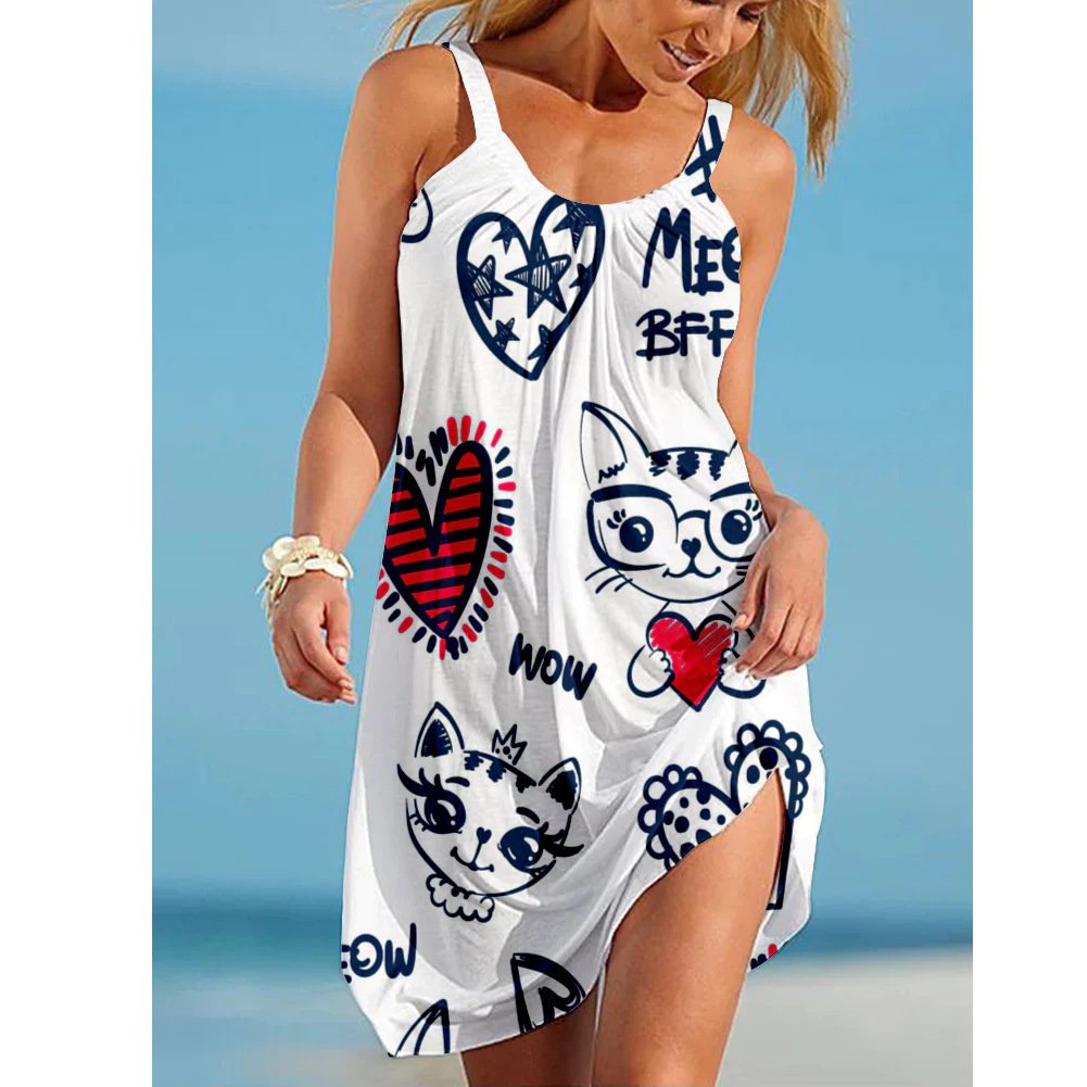 Womens Stylish Sassy Camisole Print Dress - Image 9