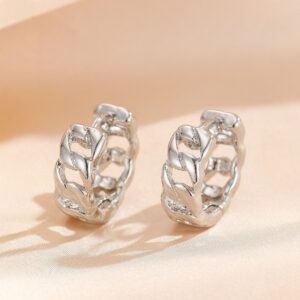 Metal Chain Hollow Geometric Elliptical Earrings