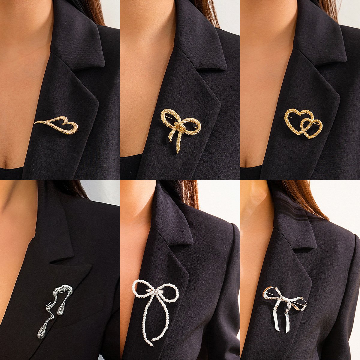 Liquid Lava Brooch Women's Coat Bow - Image 2