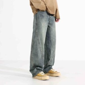 Men's Loose Wide-leg Retro Distressed Loose Jeans