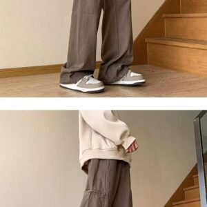 Retro High-street Dark Blue Workwear Denim Jeans