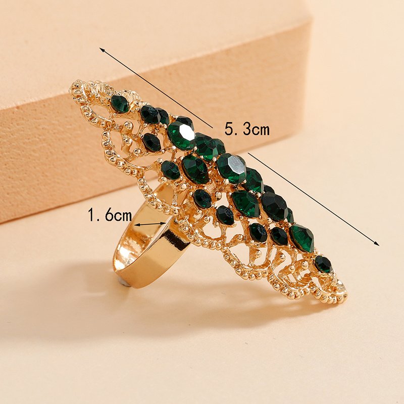 Fashion Personality Ring For Women Creative Minimalist Hollow Geometric Zircon-Embedded Open Adjustable Ring Multi-Color Optional Versatile For Daily Wear & Gifting - Image 4