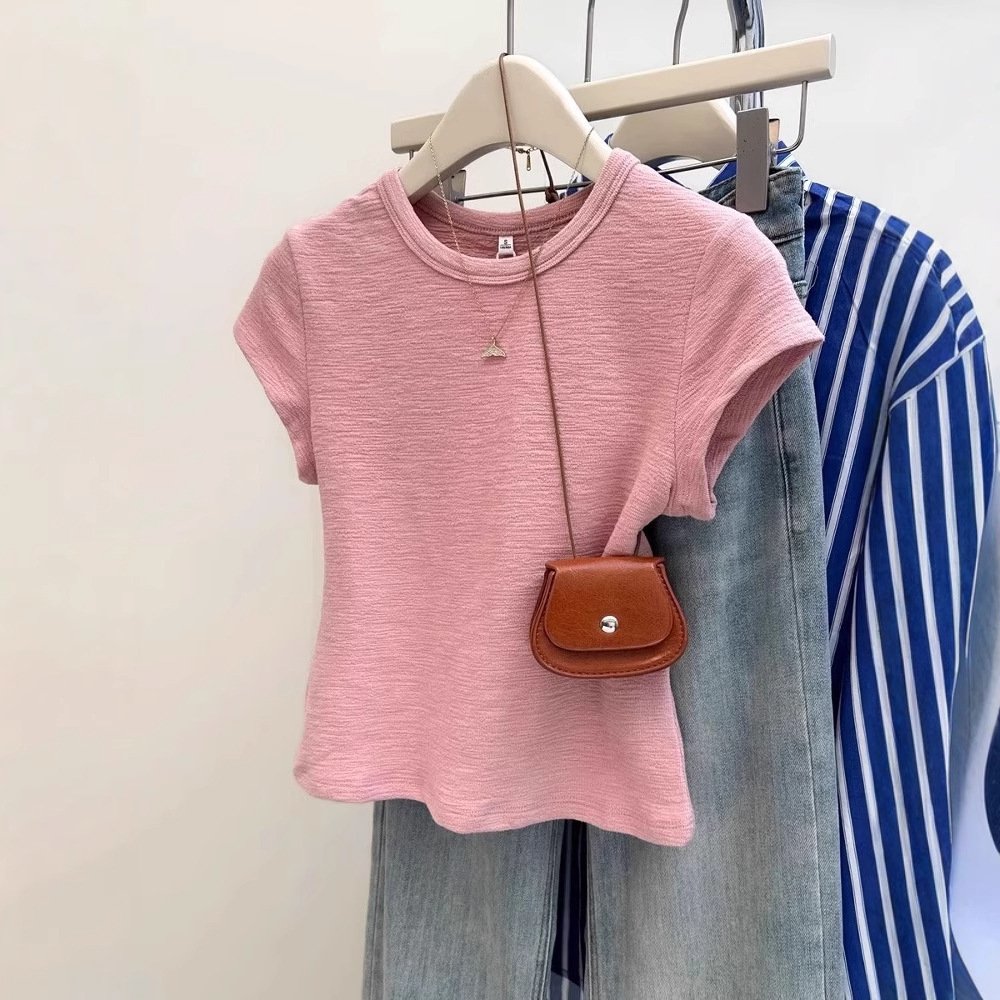 Summer Texture Ruffle Short Sleeve Women - Image 2