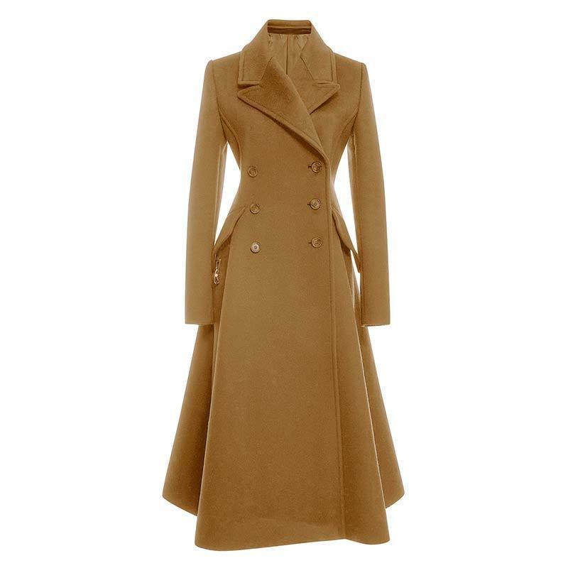 Elegant Slim Fit Women's Woolen Coat - Image 5
