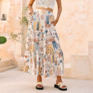 New Cinched-waist Bohemian-style Beach Skirt For Your Vacation