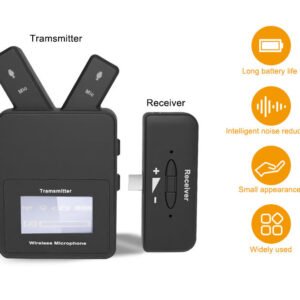 W108 Mini 2.4 GHz Lavalier Wireless Microphone Lapel Clip With Type C Plug Lighting For Phone Laptop Voice Recording