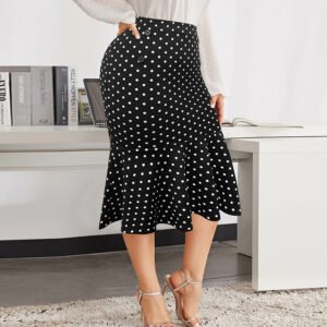 Spring Slimming Mermaid Midi Skirt For Curvy Women