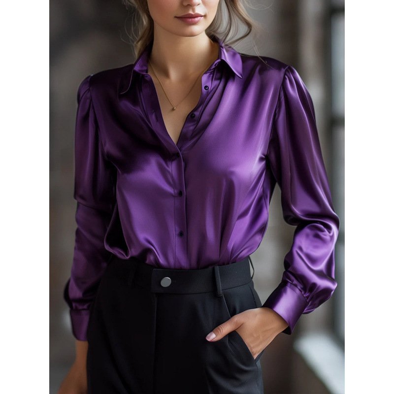 Solid-color Casual Loose-fit Women's Shirt - Image 3