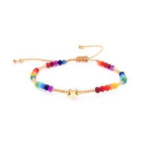 European And American Style Rainbow Crystal Bead Bracelet