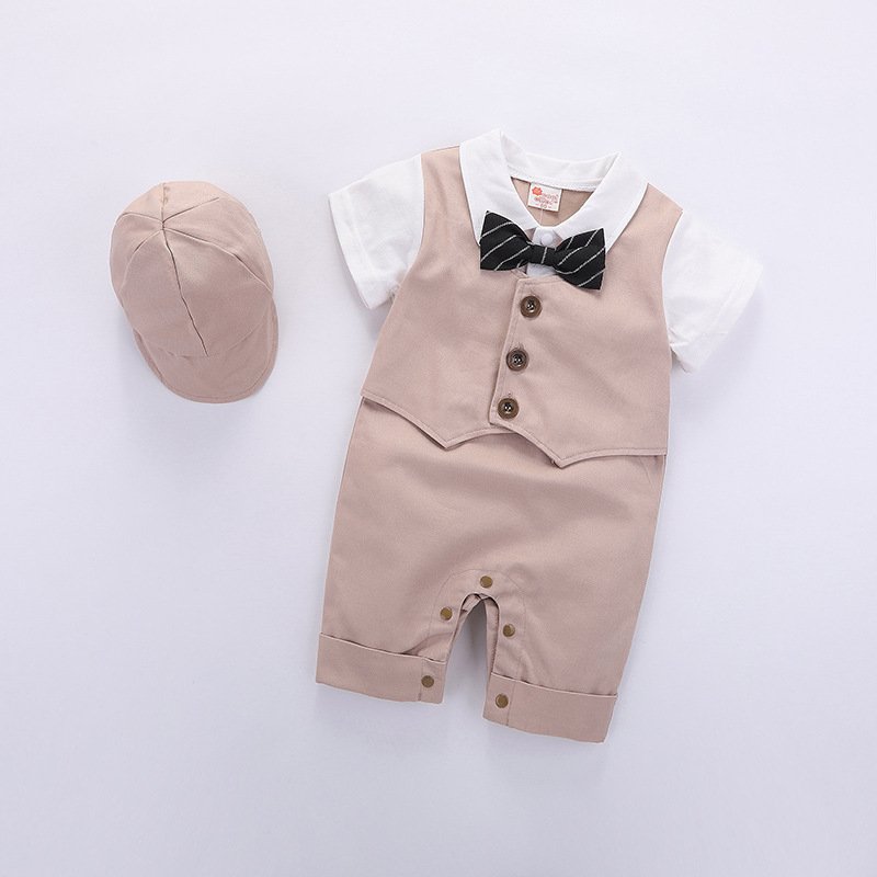 Fashion Baby Clothing Summer Short Sleeve Gentleman Jumpsuit Romper - Image 6