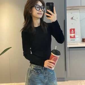Round Neck Knitted Sweater For Women