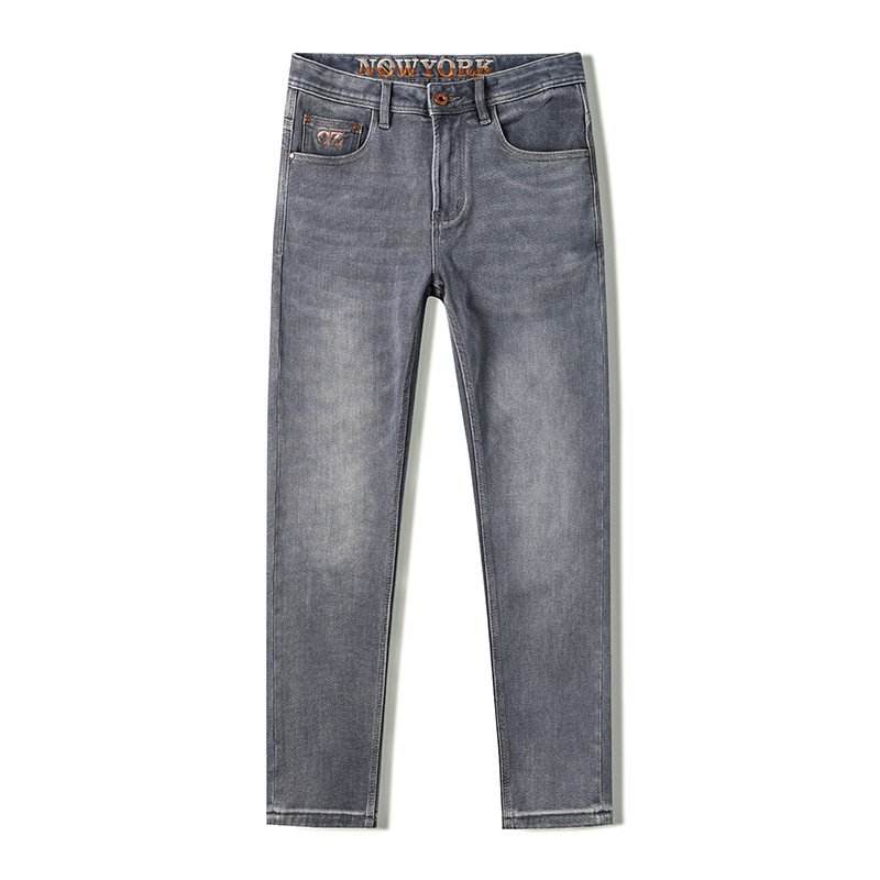 Classic Light Luxury Fit Slimming Retro Jeans Gray - Image 5