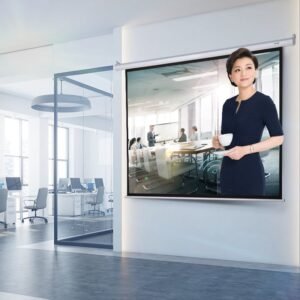 Deli 50440 100" Electronic Wall Mounted Projector Screen