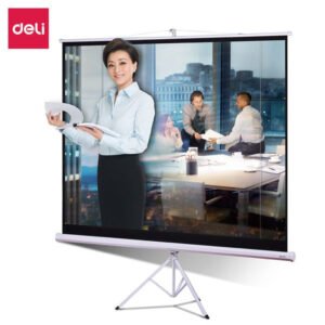 Deli 50491 100" Portable Diagonal Projector Screen