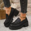 All-Match Platform Leather Shoes One Pedal Shoes