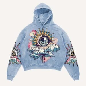Men's Printed Long Sleeved Hooded Sweatshirt