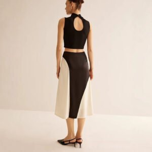 Color Contrast Patchwork Leisure Women's Skirt