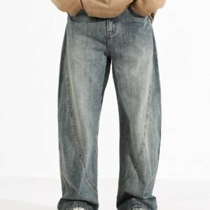 Men's Loose Wide-leg Retro Distressed Loose Jeans