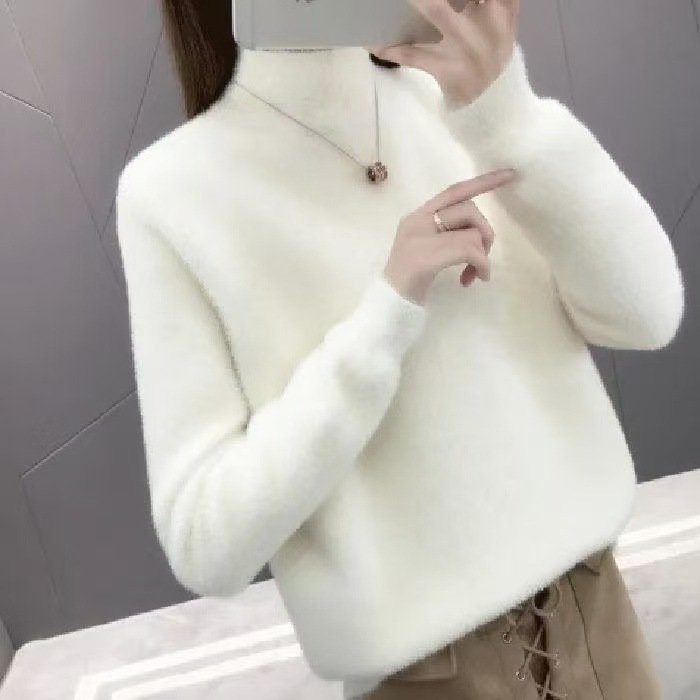 Women's Half Turtleneck Solid Color Bottoming Shirt - Image 7