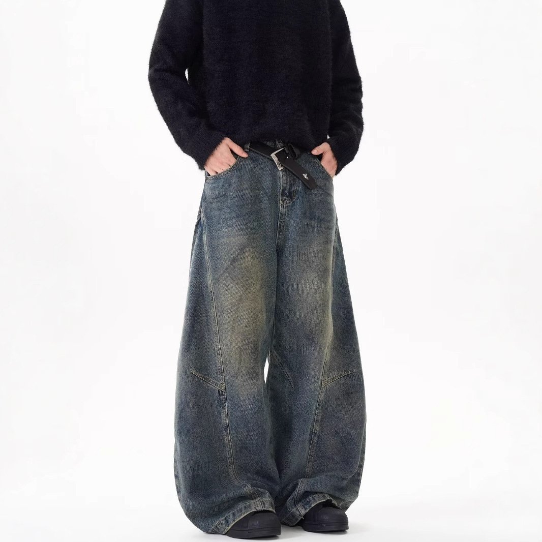 Loose Straight Washed Pants For Men And Women - Image 2