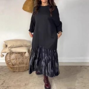 Featuring A Tie-dye Print Patchwork Design And Pleated Details