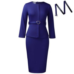 Womens Stylish Crew-neck Figure-flattering Dress