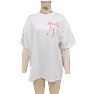 Women's Round Neck Polyester Short-sleeved Top