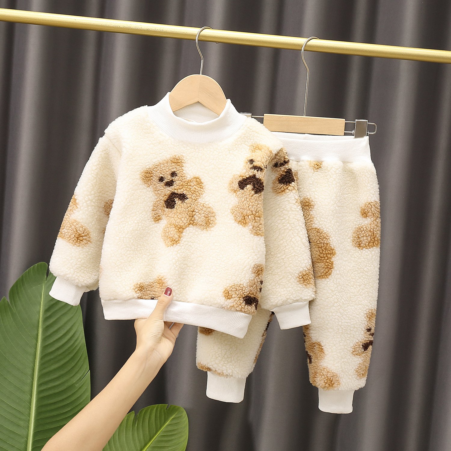 Baby Boy's Western Style Autumn And Winter Clothes Children's Casual Sweatshirt Two-piece Set - Image 3