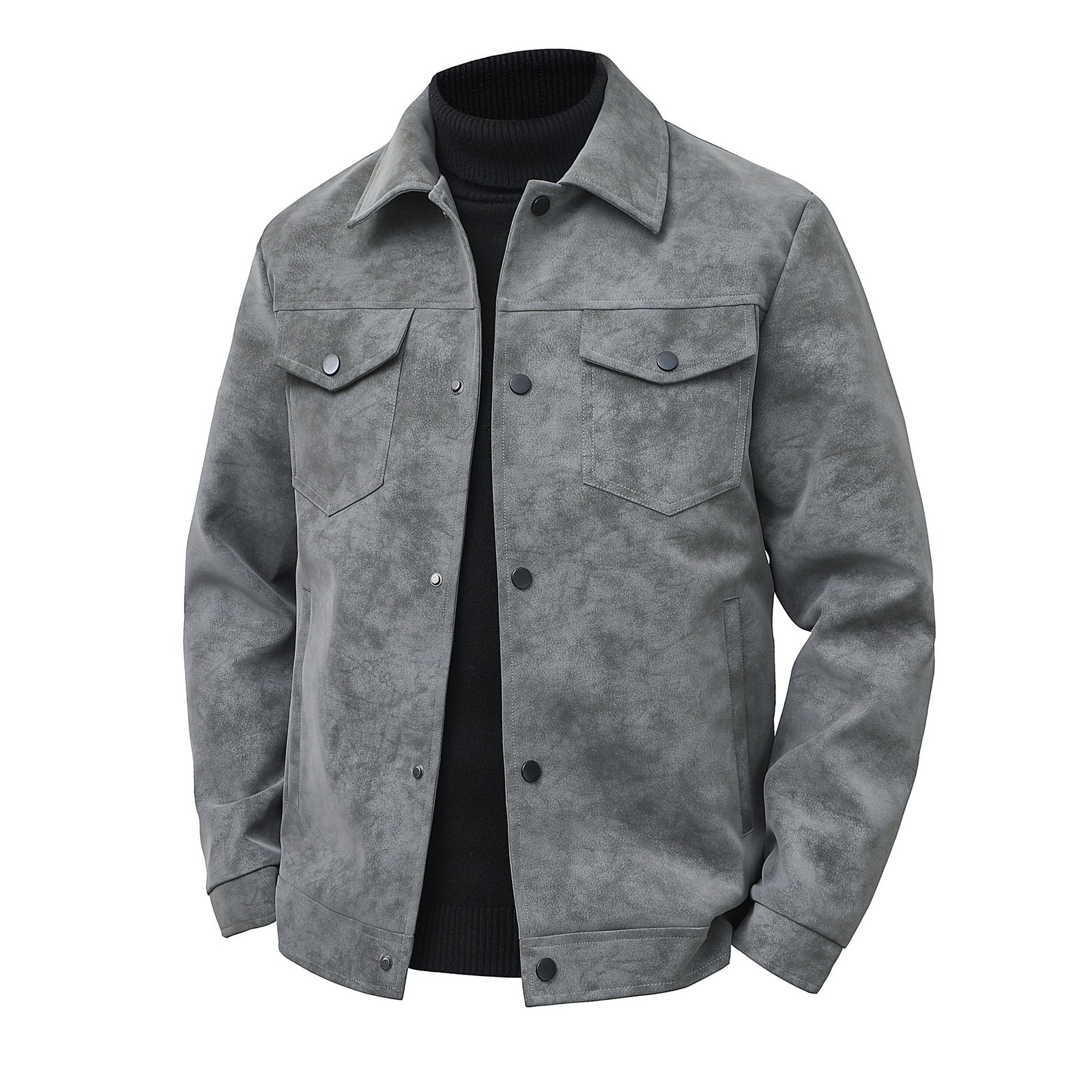 Men's Trendy Casual Streetwear Vintage American-style Leather Jacket - Image 3
