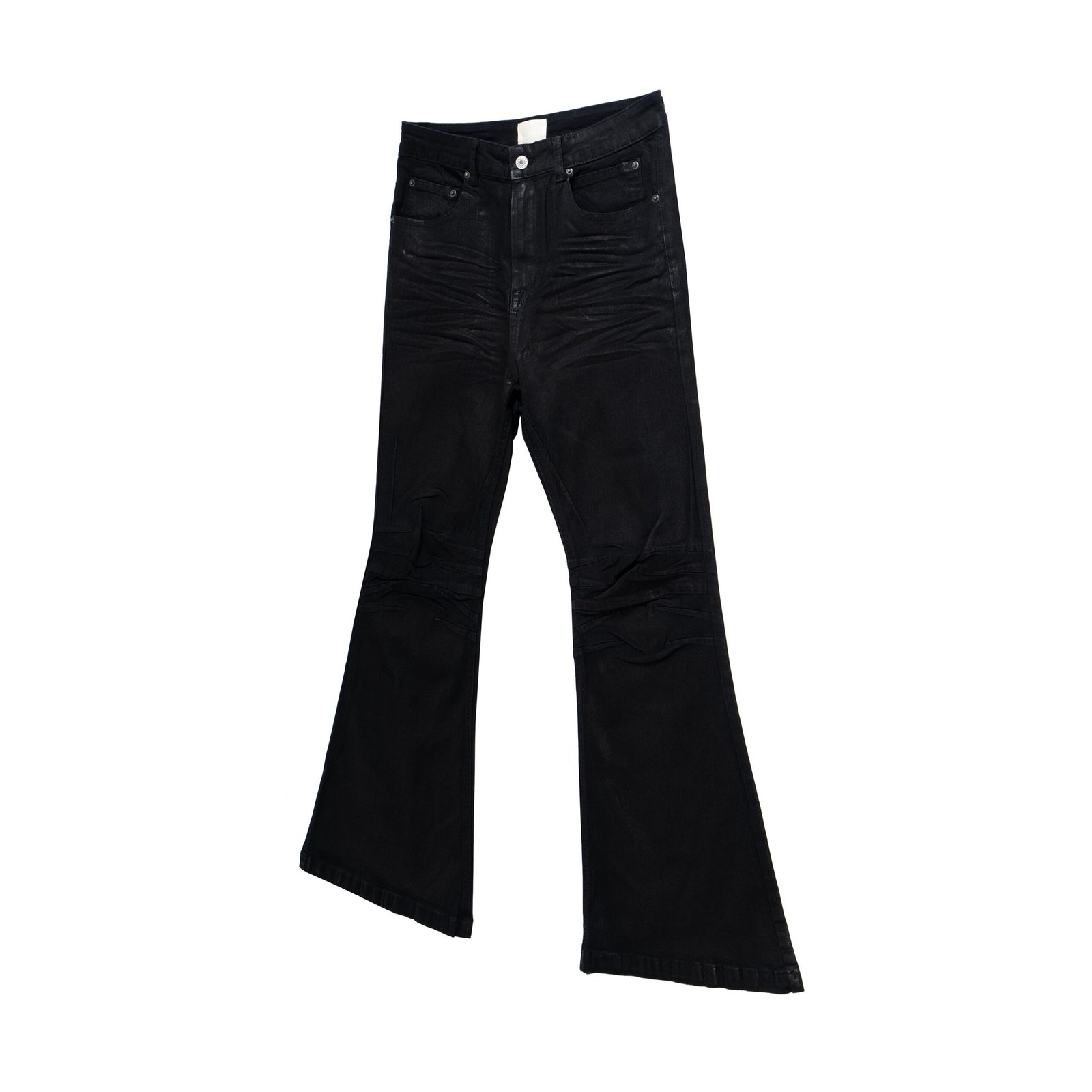 Retro Dark Brush Wax Coating Washed Jeans - Image 5