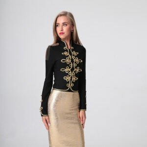 Women's Autumn Winter Coat Tassel Bead Weave Epaulet Jacket