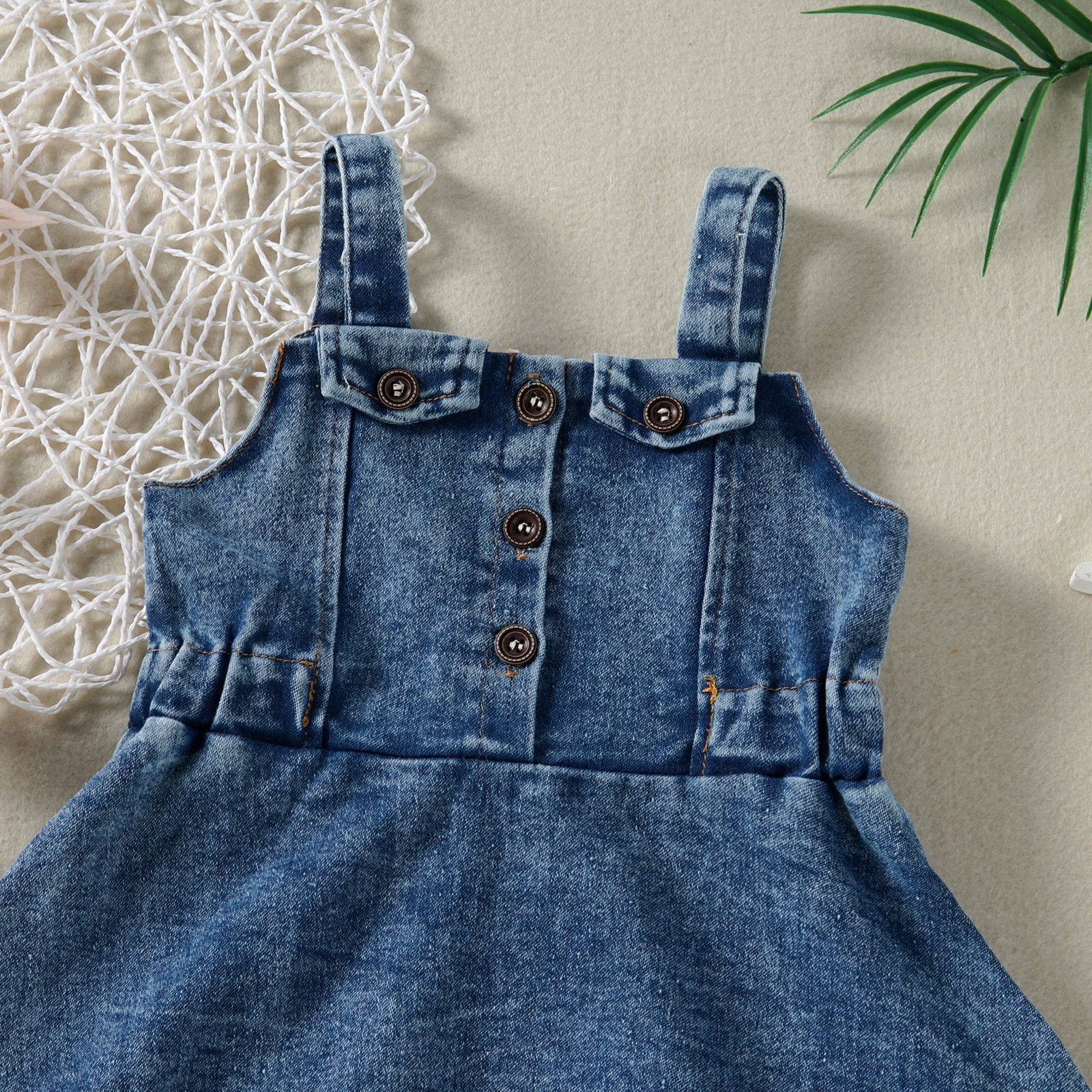 Cross-border Infant Baby Girl Children's Clothing Strap Denim Dress - Image 4