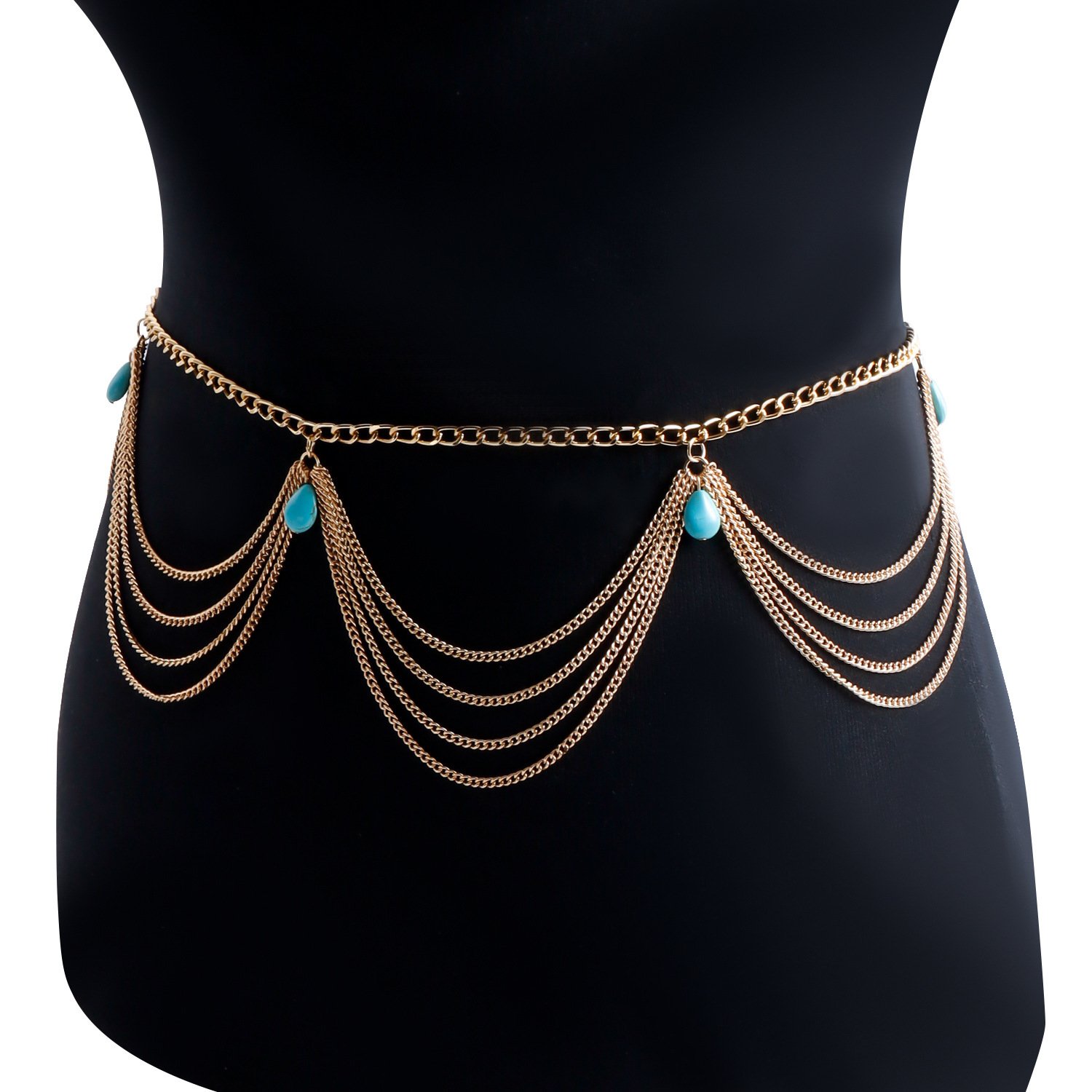 Classic Retro Turquoise Waist Belly Chain For Women Summer Beach Sexy Simple Body Chain Jewelry Accessories Gift - Image 9