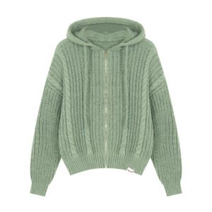American Idle Style Twist Knitted Hooded Sweater