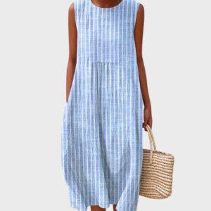 Womens Sleeveless Casual Printed Elegant Dress