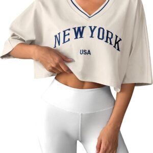 Letter-printed Cropped Base-layer Top For Women
