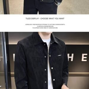 Suede Lapel Spring Men's Jacket