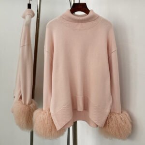 Loose-fitting Turtleneck Pullover Knit Sweater For Women