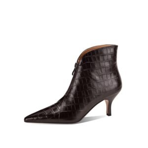 Stiletto-heel Ankle Boots With A Pointed Toe Crafted From Embossed Cowhide