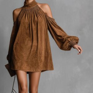 Stylish And Sophisticated Mock-neck Slip Dress