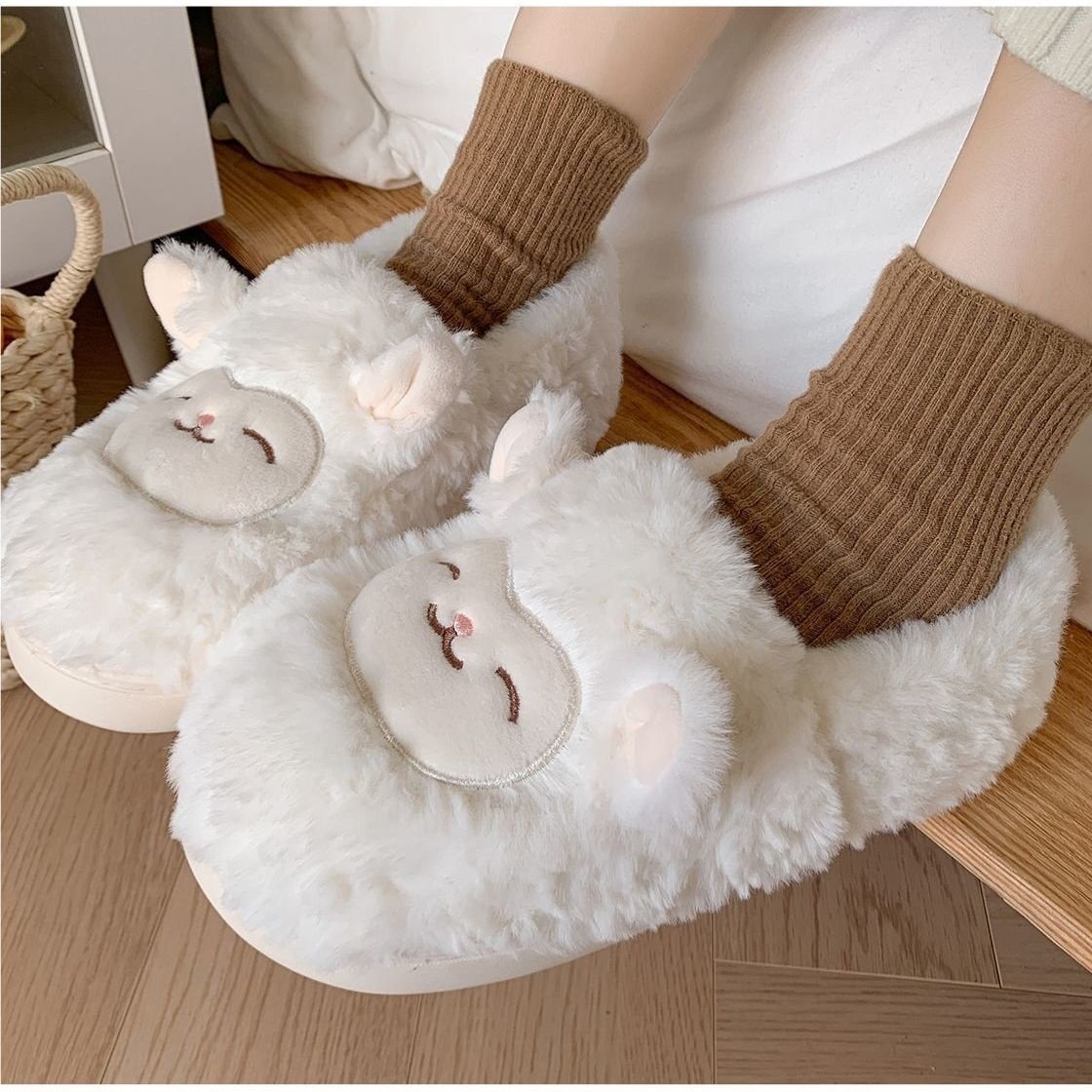 Warmth-Keeping Cotton Slippers For Couples Mens Non-Slip Fuzzy Indoor Postpartum Shoes - Image 7