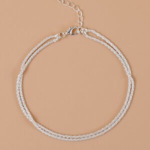 Women's Exquisite Braided Silver-plated Minimalist Anklet