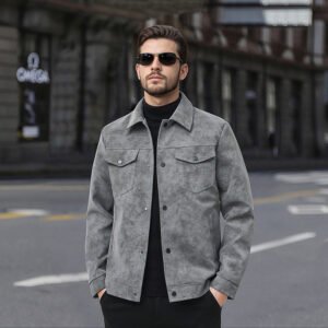Men's Trendy Casual Streetwear Vintage American-style Leather Jacket