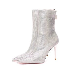 Female Solid Color Casual Martin Boots Versatile Pointed-toe